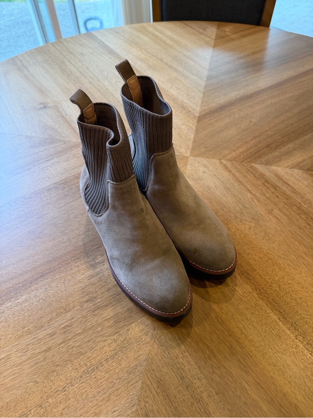 Blondo Taupe Suede Chelsea Ankle Boots